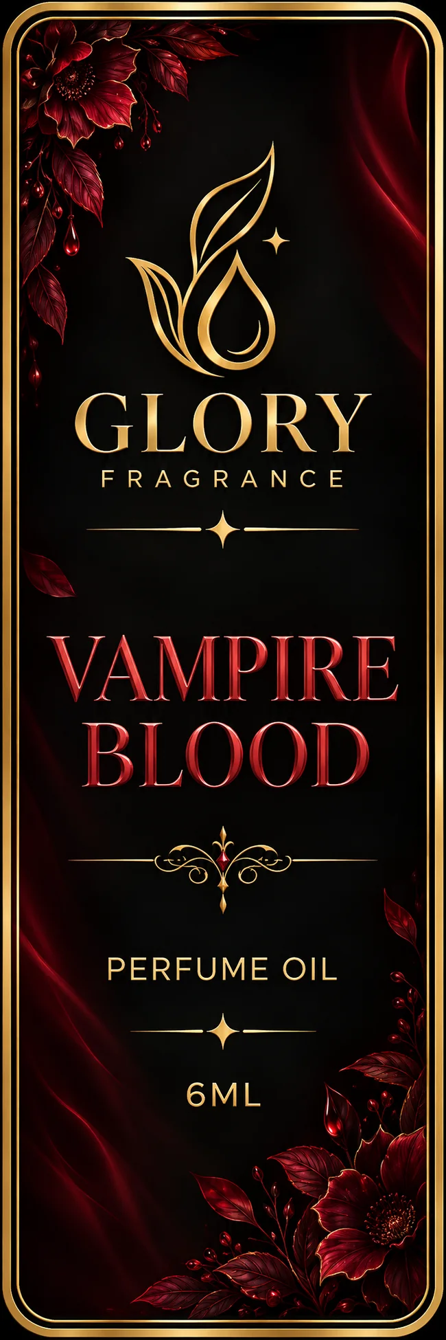 Vampire Blood Glory Fragrance label
